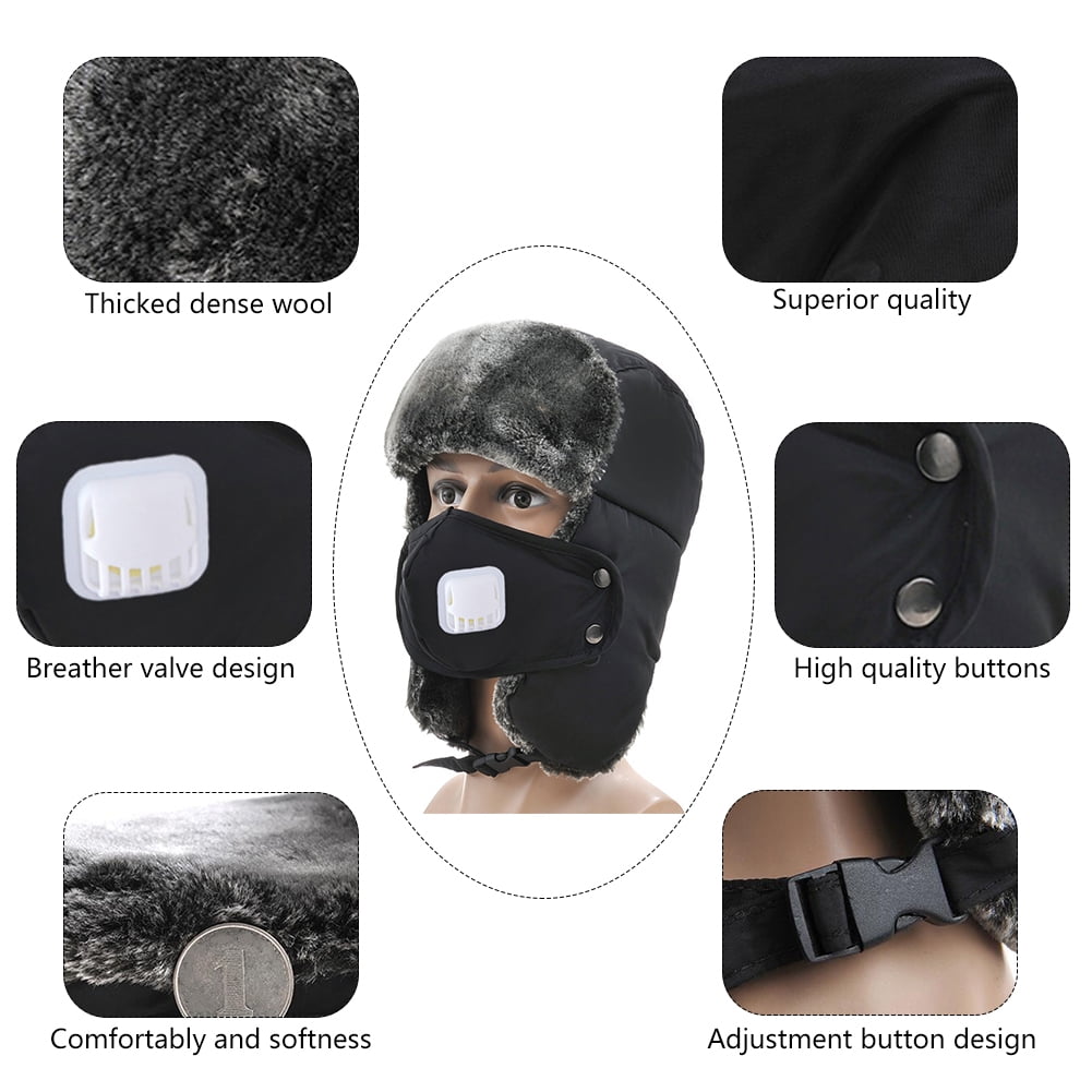 JTLB Unisex Winter Trapper Hut Warme Dicke Trooper H/üte Trooper Trapper Hut Ski Winddichte Maske F/ür M/änner /& Frauen Winter Ski Hut